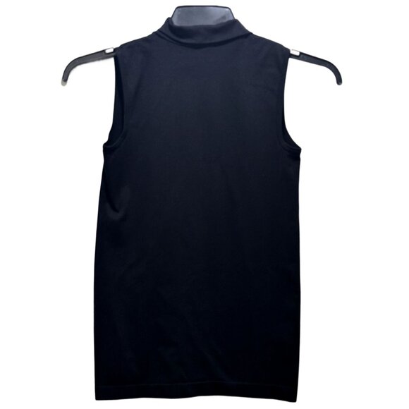 Woman Black Sleeveless Hight Neck Top Size S - Picture 2 of 3